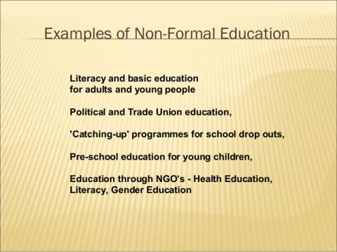 types of non formal education programmes
